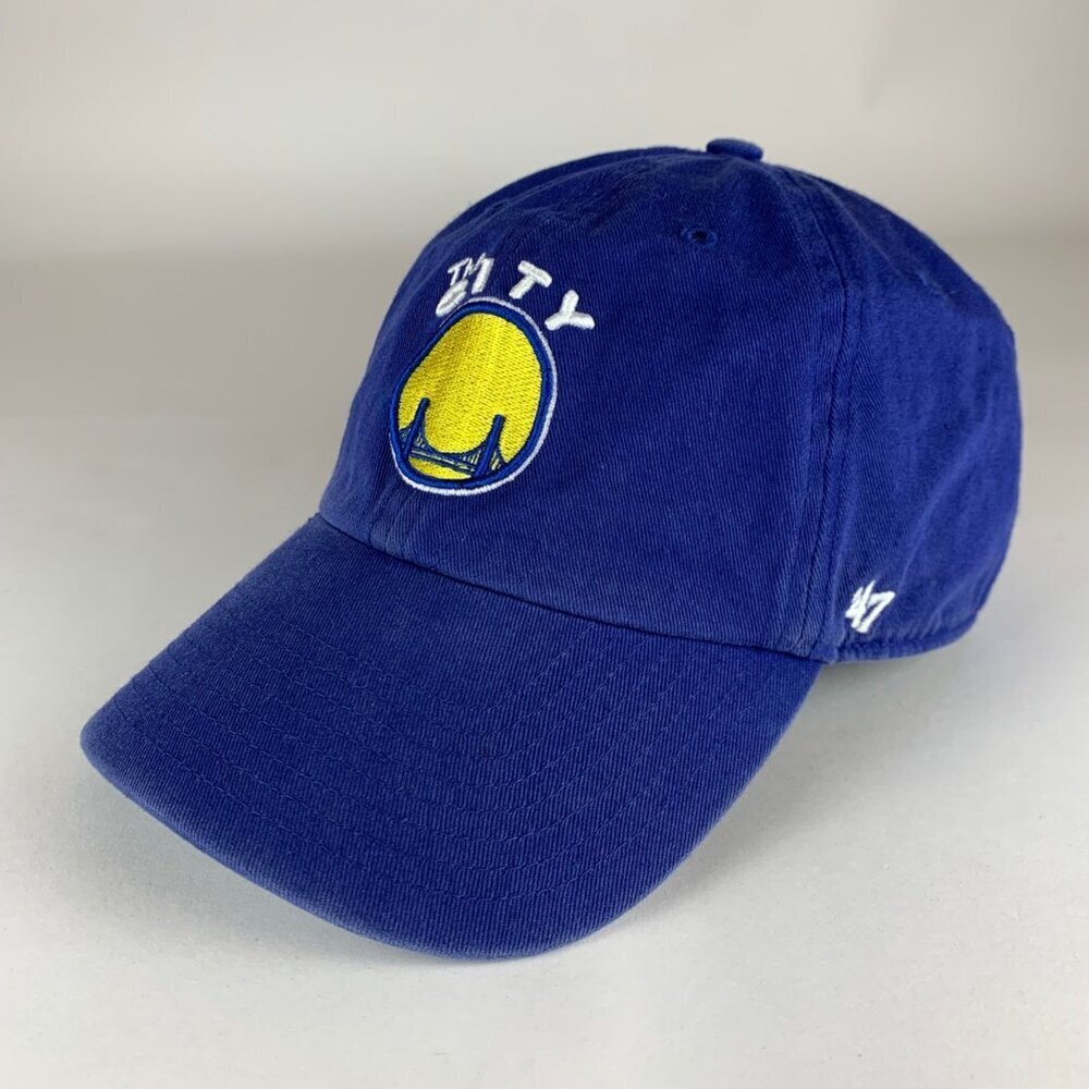 Golden State Warriors NBA 47 Brand Clean Up Relaxed Fit Strapback Adjustable Hat
